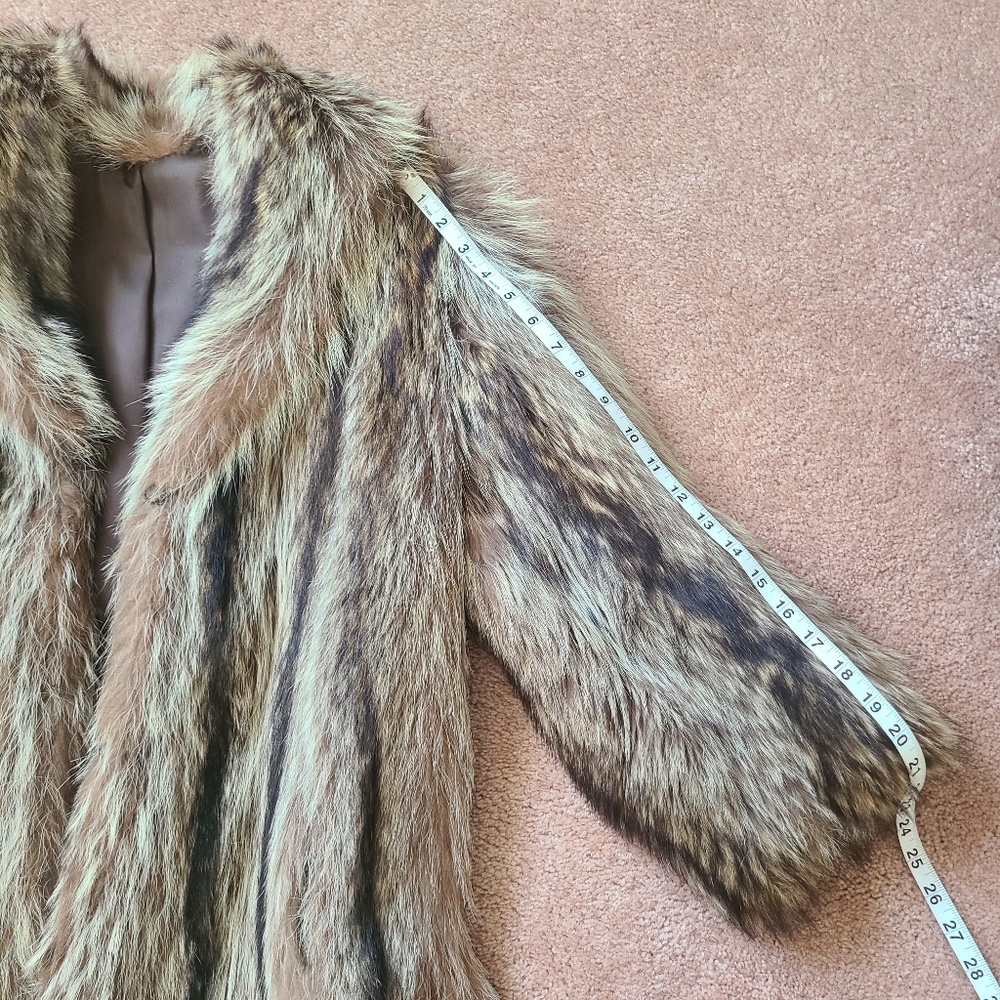 Vintage Genuine Raccoon Fur Long Coat - Picture 9 of 9